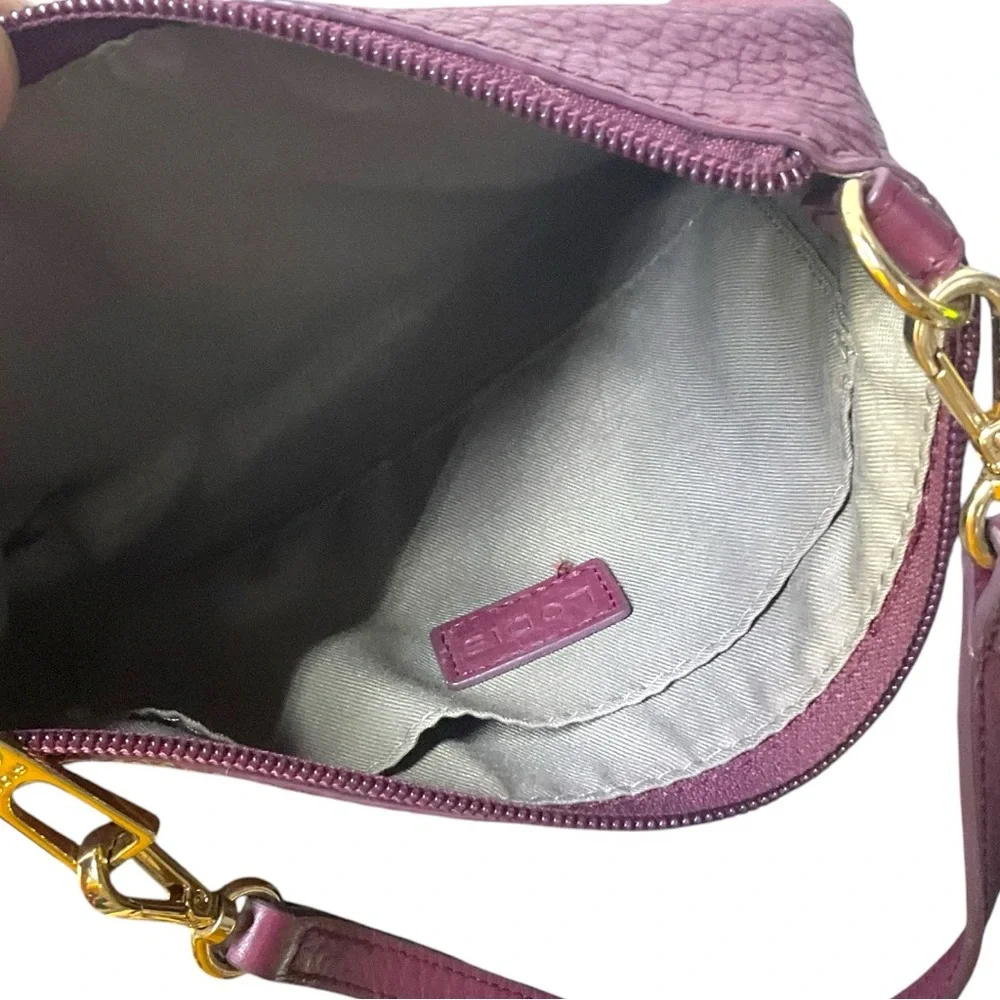 👜 Lodis Burgundy‎ Pebbled Leather Wristlet Clutch – Gold Hardware